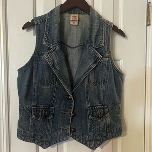 Vintage Faded Glory Light Blue Denim Vest 90s Sz 12 100 percent cotton